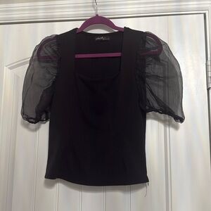 Vici puffy sleeves square neck top